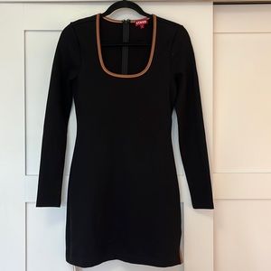 Staud Black long sleeve mini dress